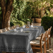 KATOEN RUITEN EENZIJDIGE RAND EENZIJDIGE GOLFRAND ZWART/ WIT (thumbnail) #6