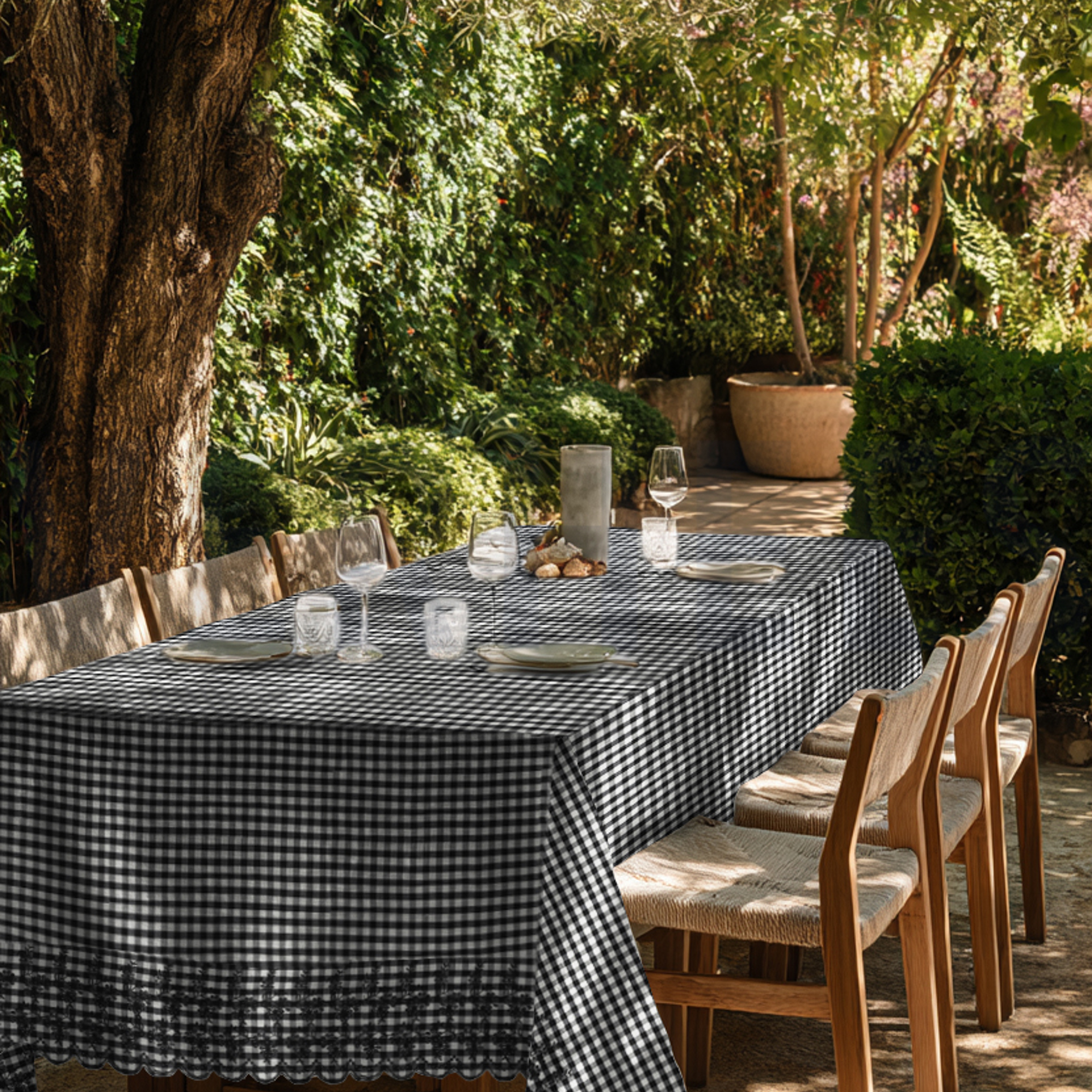 KATOEN RUITEN EENZIJDIGE RAND EENZIJDIGE GOLFRAND ZWART/ WIT (high resolution) #6