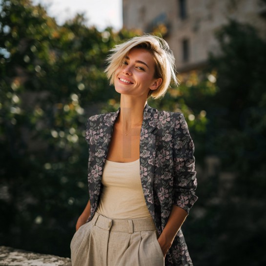 JACQUARD BLUMEN ALTROSA #7