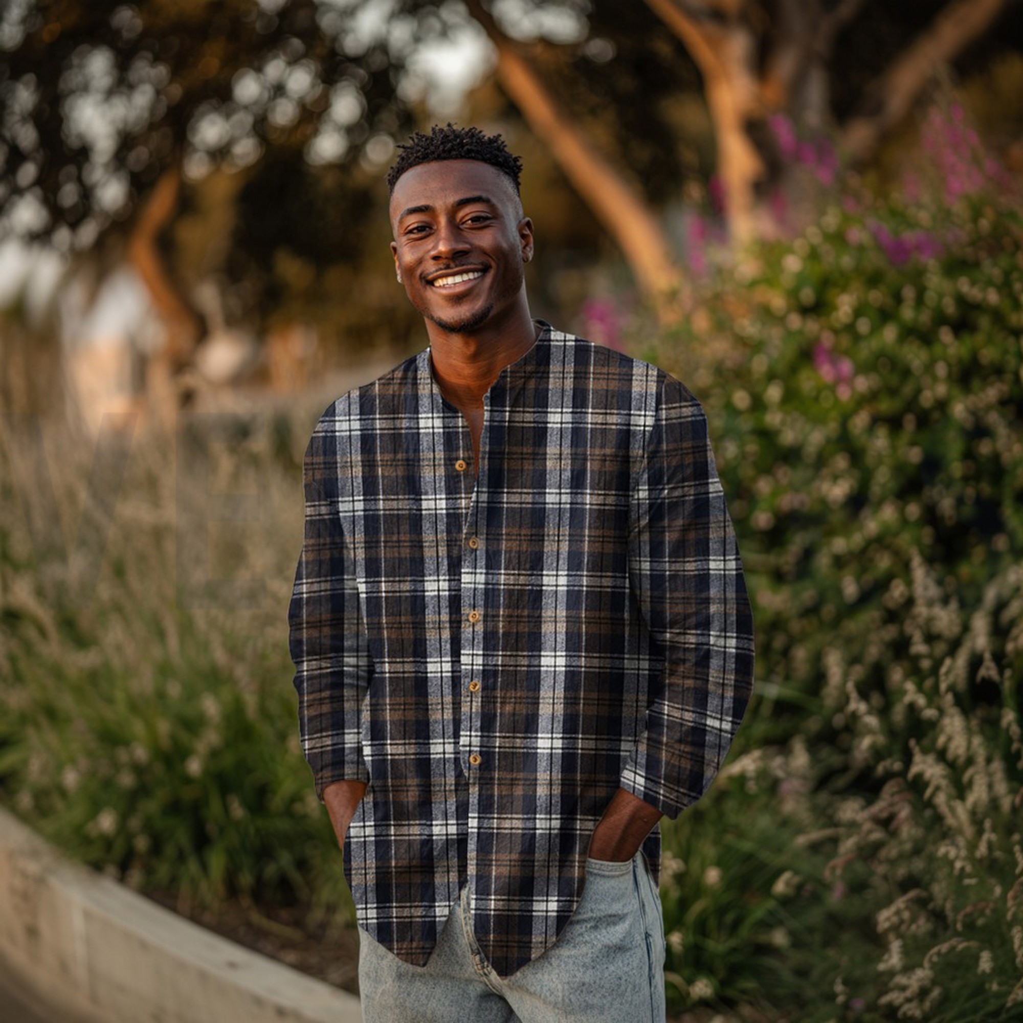 GEBÜRSTETER MANTELSTOFF GARNGEFÄRBT KAROS BRAUN (high resolution) #6