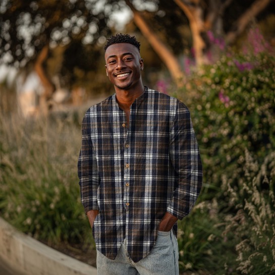 GEBÜRSTETER MANTELSTOFF GARNGEFÄRBT KAROS BRAUN #7