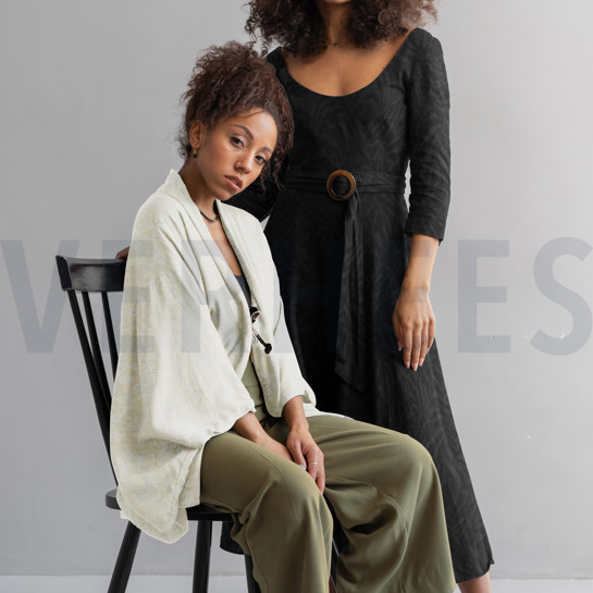 VISCOSE JACQUARD FLOWERS ECRU #7