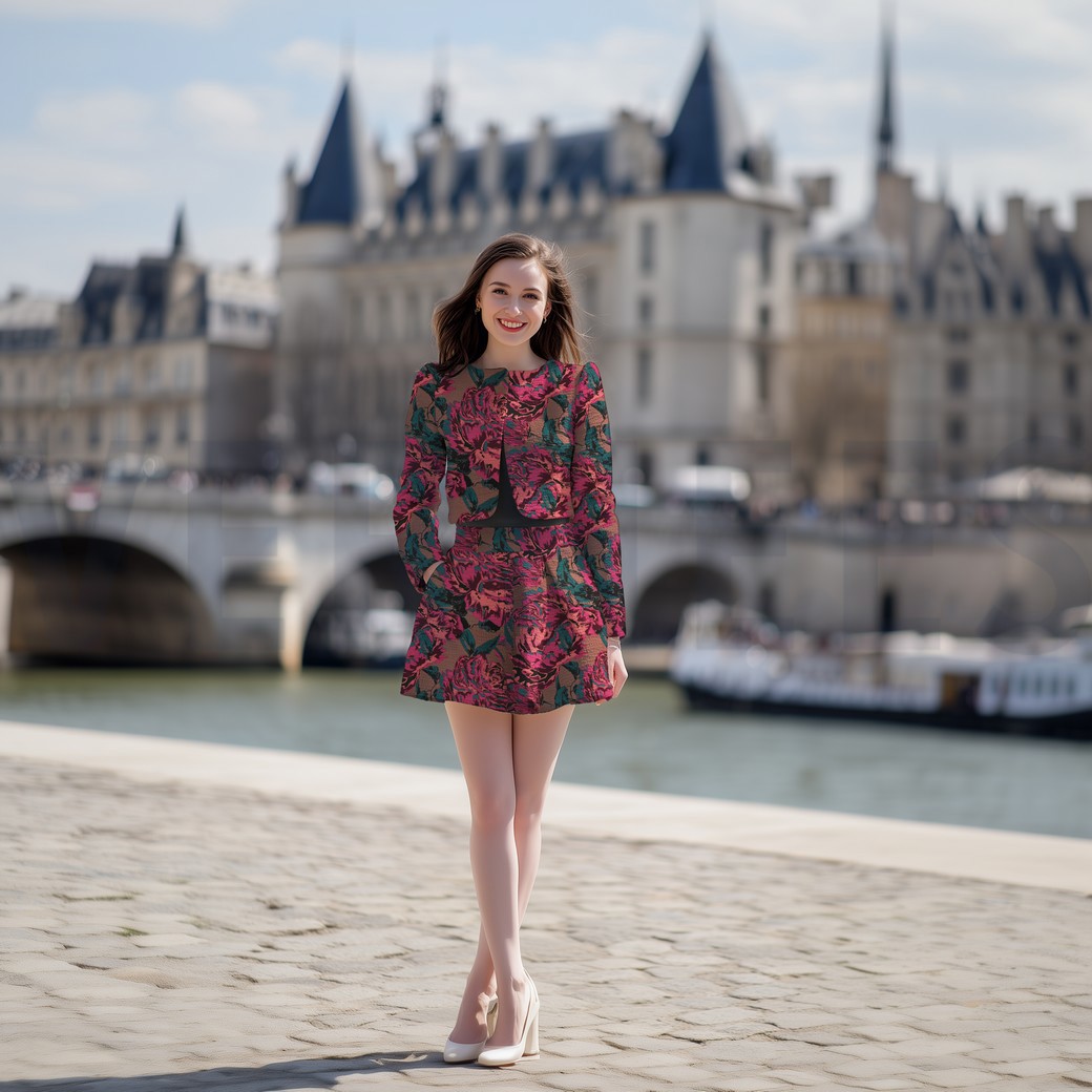 JACQUARD FLEURS VIOLET #7