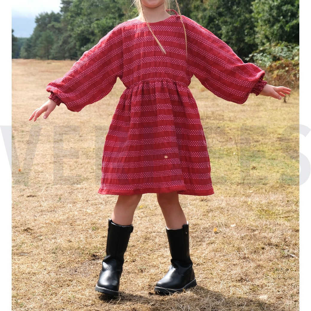 KATOENEN DOBBY JACQUARD STREPEN ROOD #7