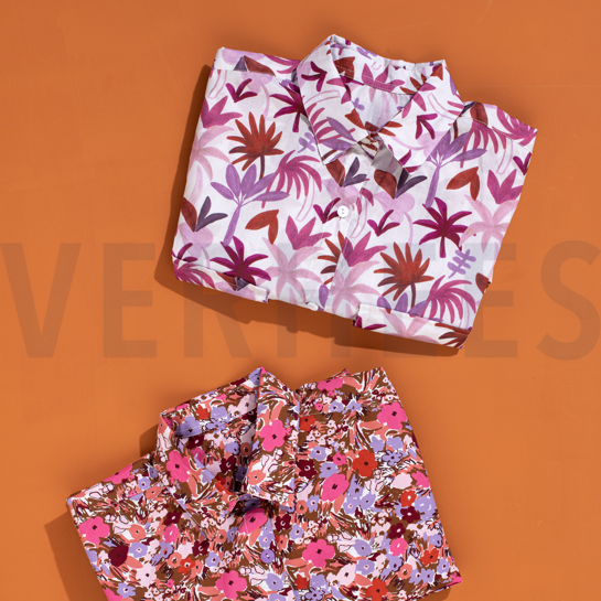 COTON VOILE DIGITAL PALM HAVEN ROUGE #7