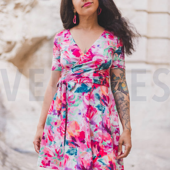 FRENCH TERRY DIGITAAL BLOEMEN FUCHSIA #7