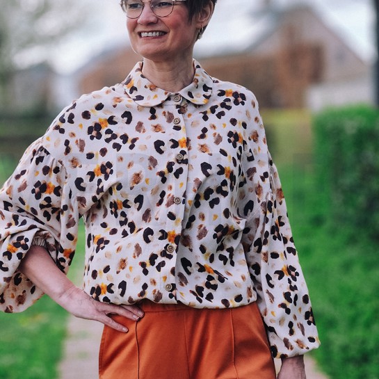 LINEN VISCOSE CRÊPE DIGITAL ANIMAL SKIN SAND #7