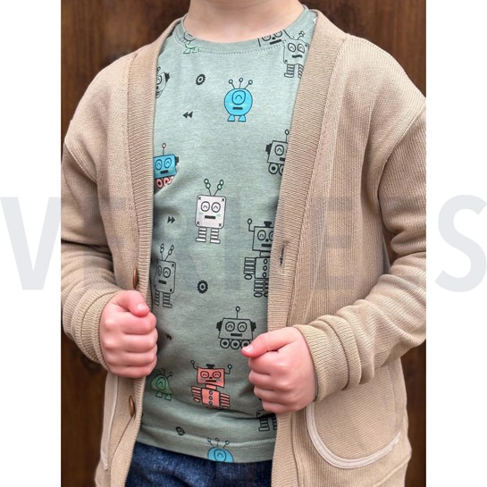 JERSEY MELANGE NEON ROBOTS ECRU #7