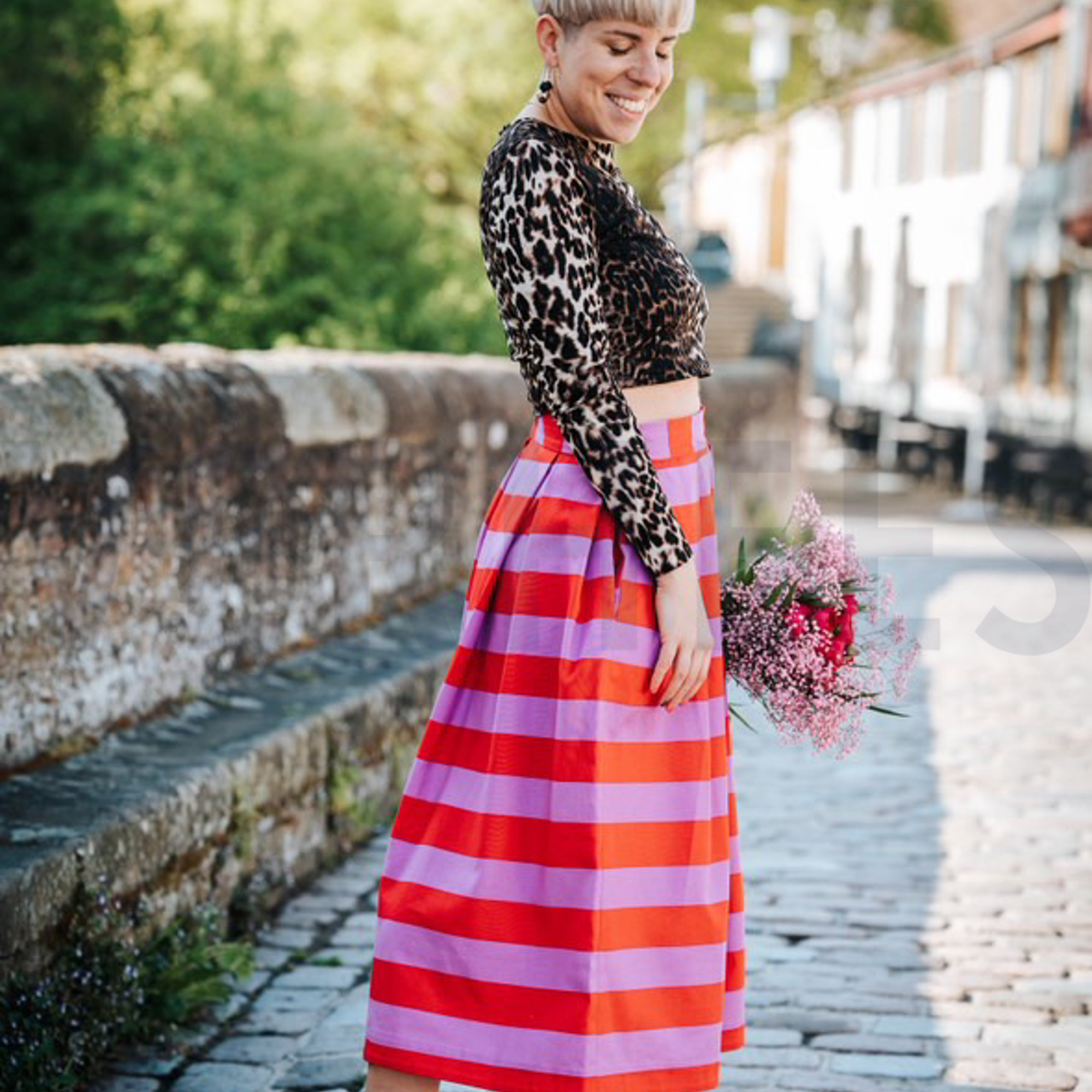 CANVAS STREIFEN FUCHSIA/MARINEBLAU (high resolution) #6