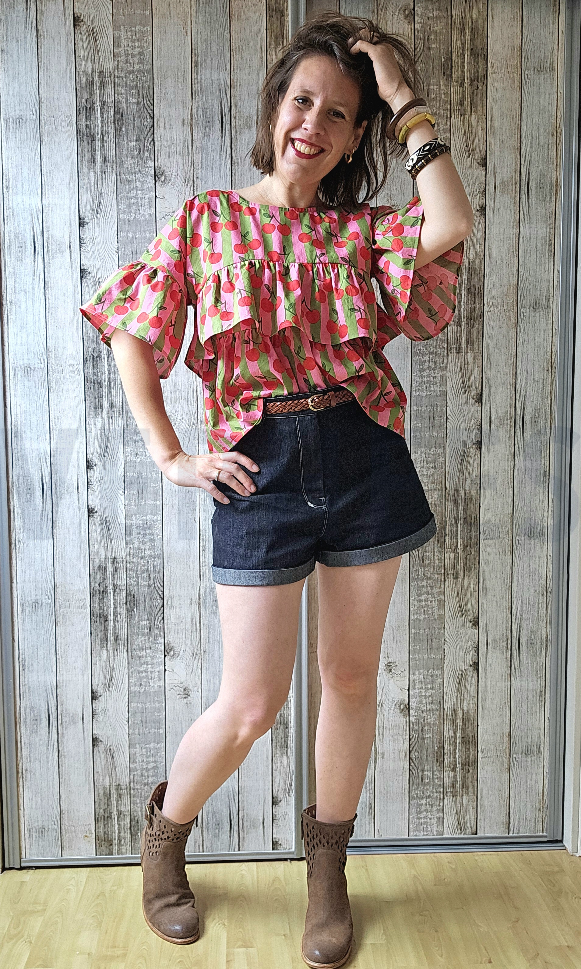 FINE POPLIN FRUIT PETROL #7