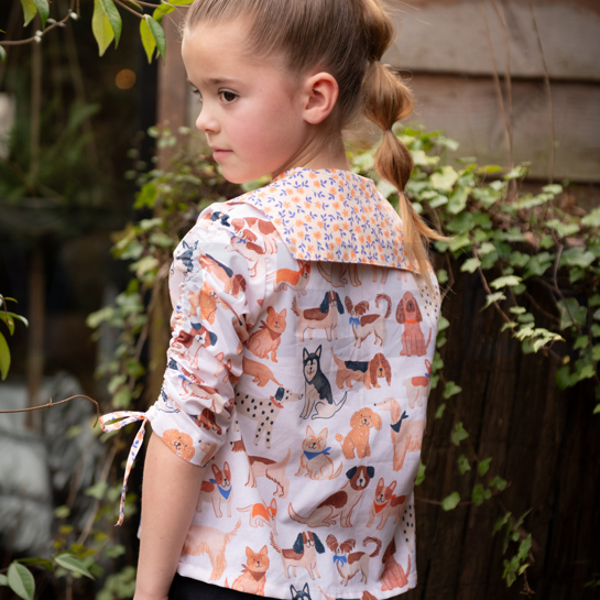 POPELINE DE COTON DIGITAL CHIENS BLANC CASSÉ #7