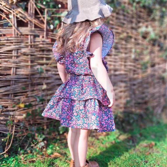 KATOENEN POPLIN DIGITAAL BLOEMEN FUCHSIA #7