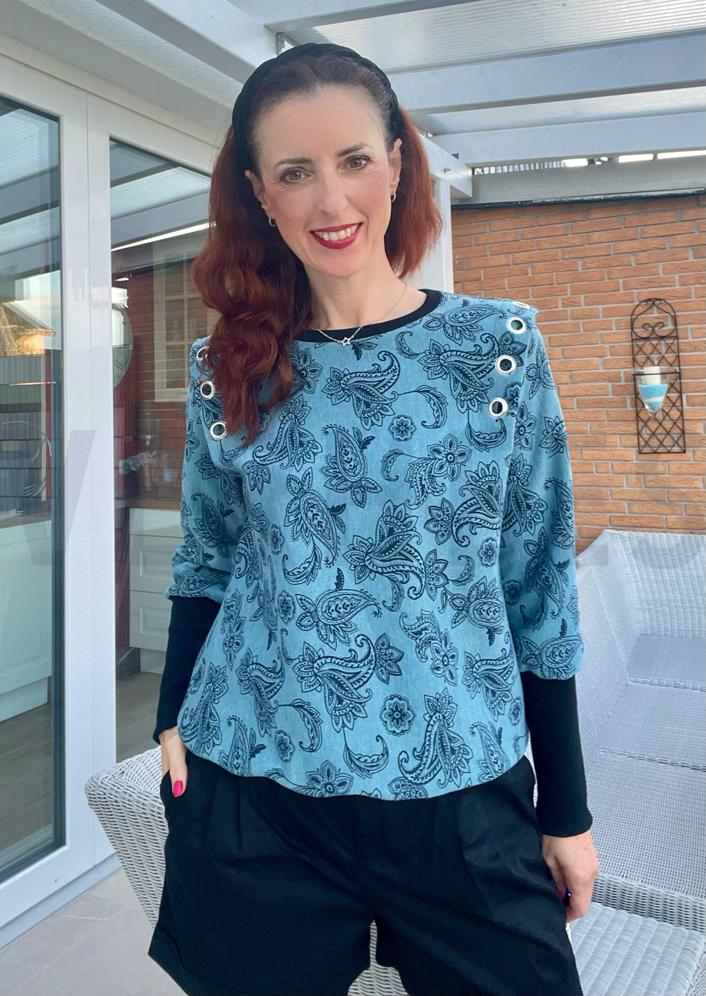 SWEAT MÉLANGE PAISLEY BLEU FUMÉ MÉLANGÉ #7