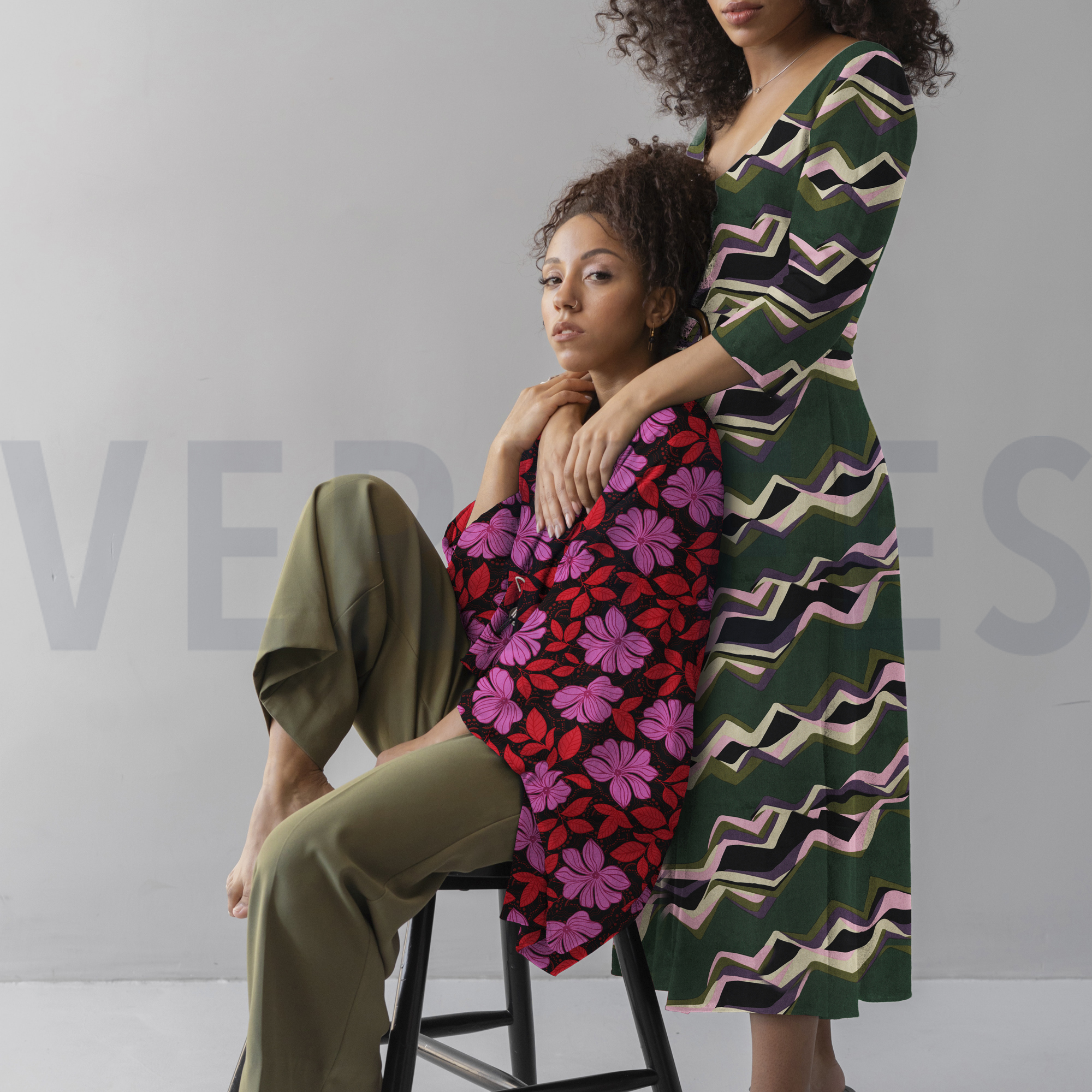 COTTON SATIN ABSTRACT DARK GREEN (high resolution) #6