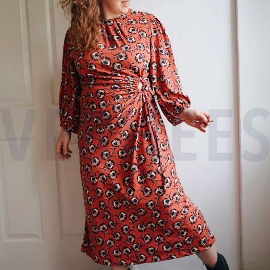 VISKOSE ROSELLA STRETCH BLUMEN KETCHUPROT #7