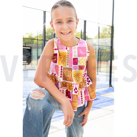 BAUMWOLLE POPELINE SOMMER PATCHWORK JEANSBLAU #7