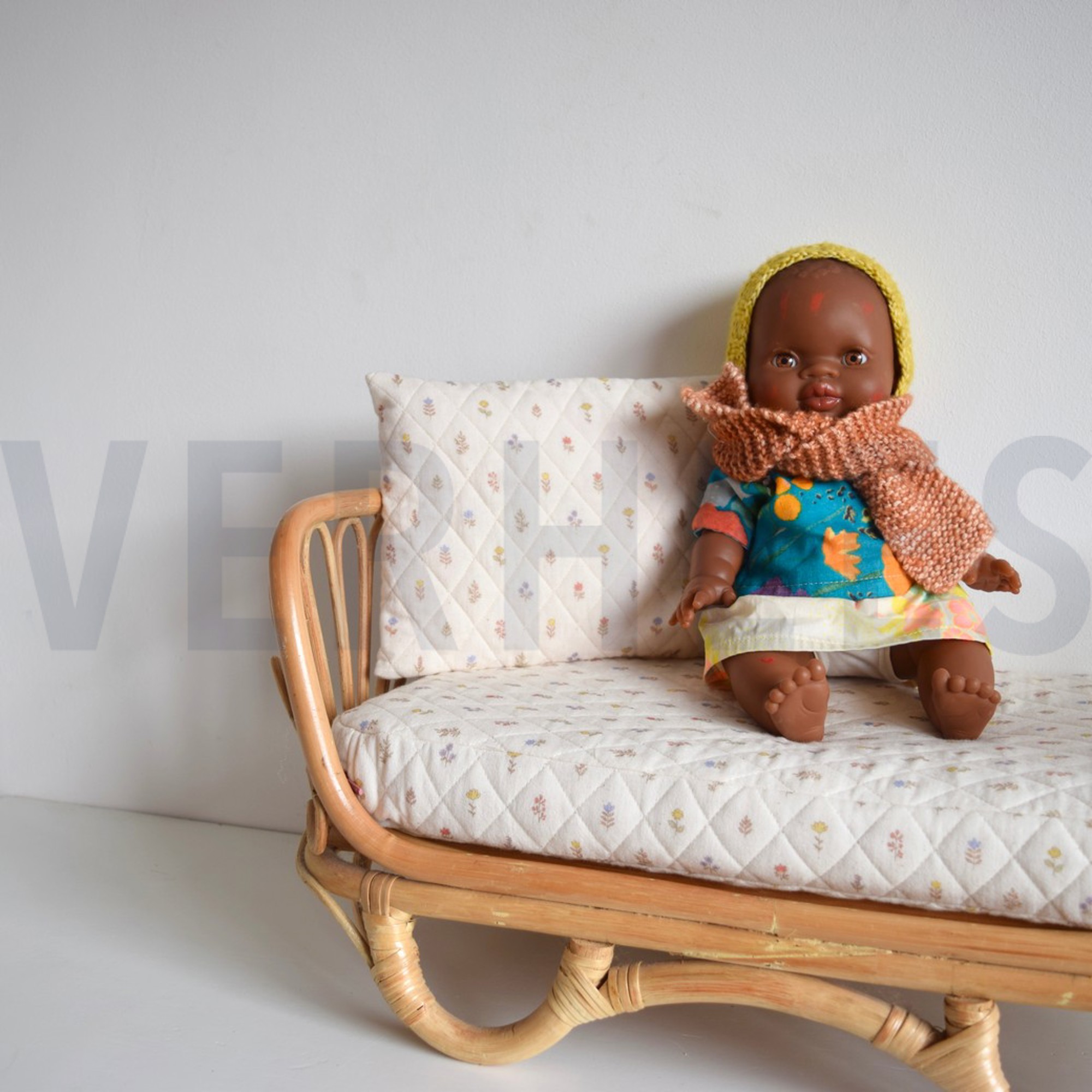 DOUBLE GAZE DE COTON GOTS DIGITAL  FLEURS NATUREL (high resolution) #6