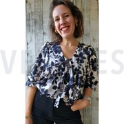 COTTON VISCOSE DIGITAL FLOWERS BLACK (thumbnail) #6