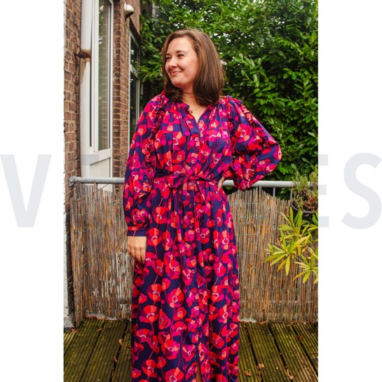 COTTON VISCOSE FLOWERS BURGUNDY #7