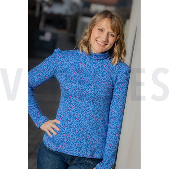 JERSEY CÔTELÉ PEAU D’ANIMAL BLEU COBALT #7