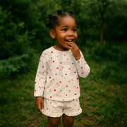 JERSEY GOTS NATUREL CŒURS NATUREL/FUCHSIA (thumbnail) #6