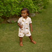 DOUBLE GAUZE GOTS NATURAL DINOSAURUSSEN NATUREL (thumbnail) #6