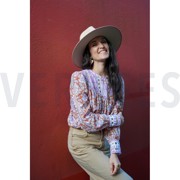 COTON IMPRIMÉ BLOCK FAIT MAIN GÉOMÉTRIQUE LILAS (thumbnail) #6