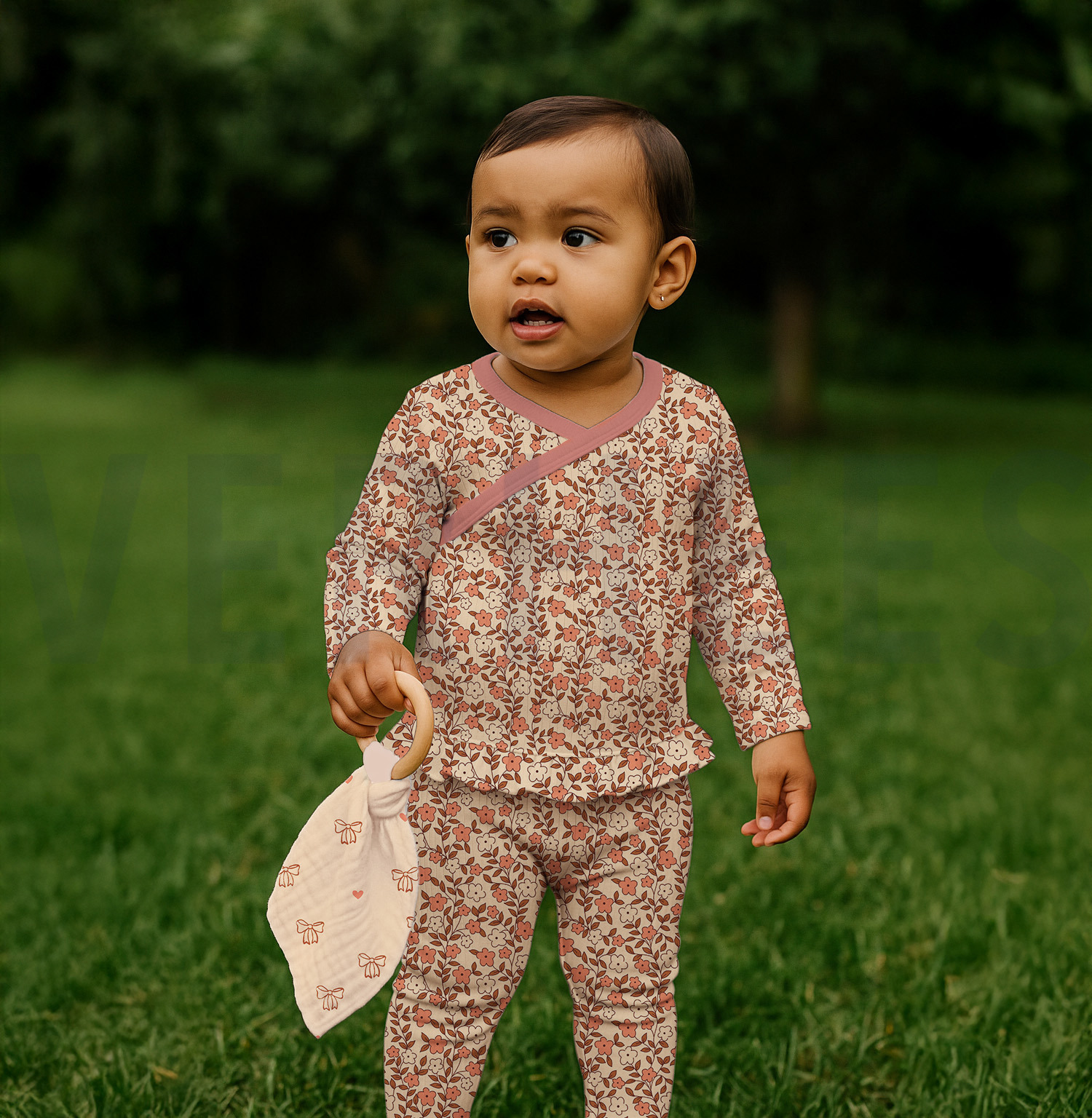 RIB JERSEY GOTS NATURAL FLOWERS NATURAL #7