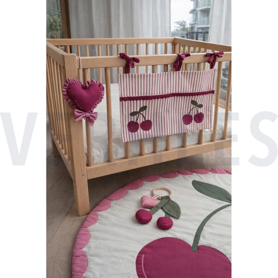 POPELINE DE COTON TISSAGE FIN DIGITAL CERISES PANNEAU MAUVE #7