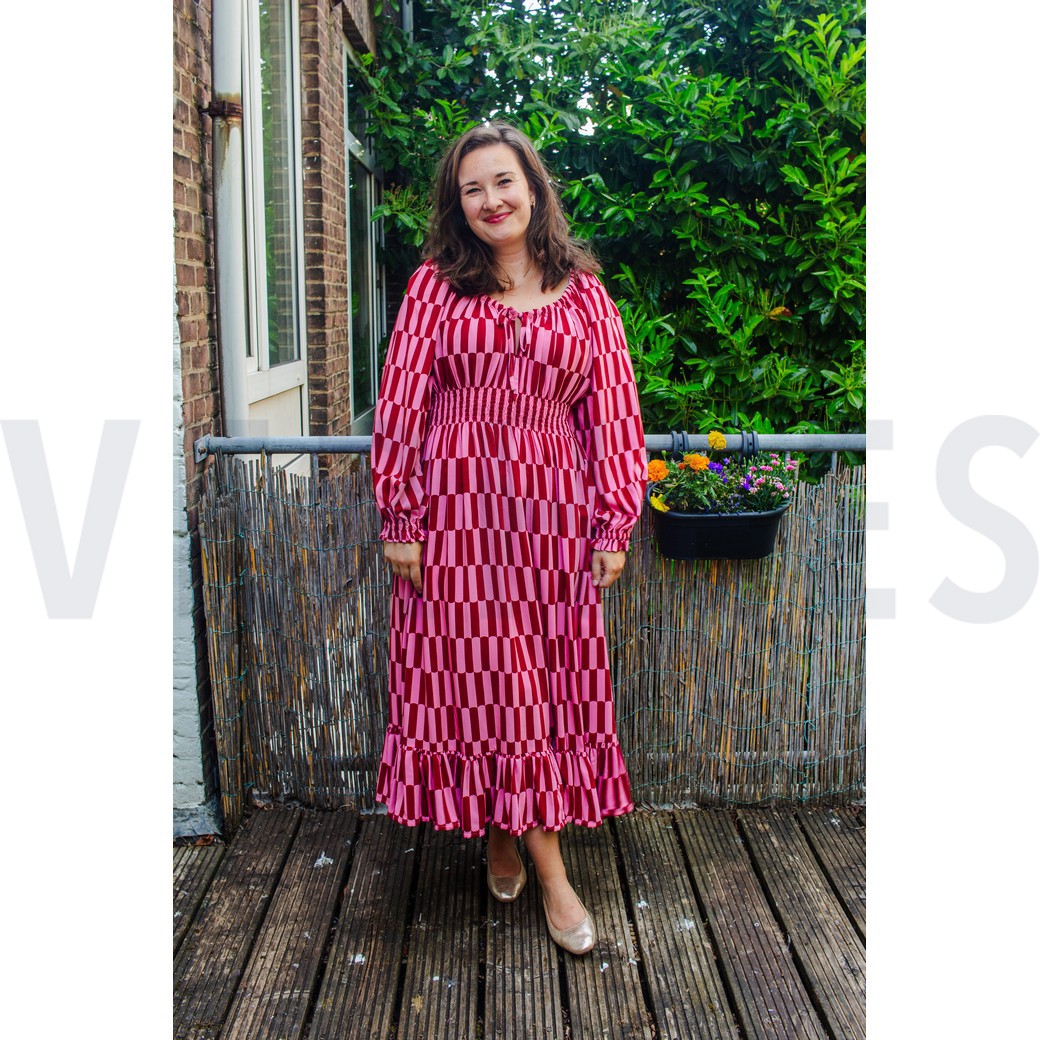 LENZING™ ECOVERO™ STRIPES DARK RED #7