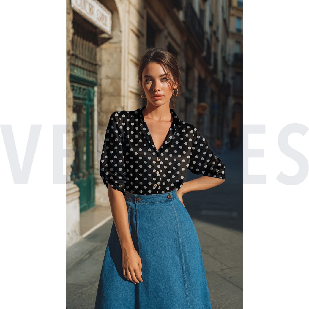 VISCOSE RADIANCE POLKA DOTS BLACK #7