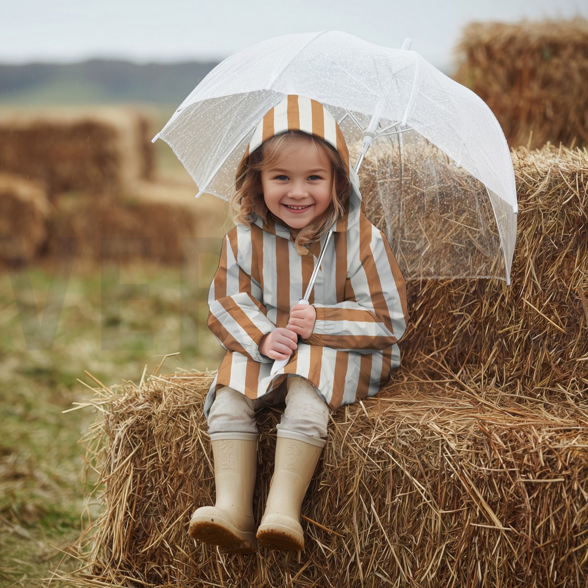 REGENMANTEL STREIFEN BLAU (high resolution) #6