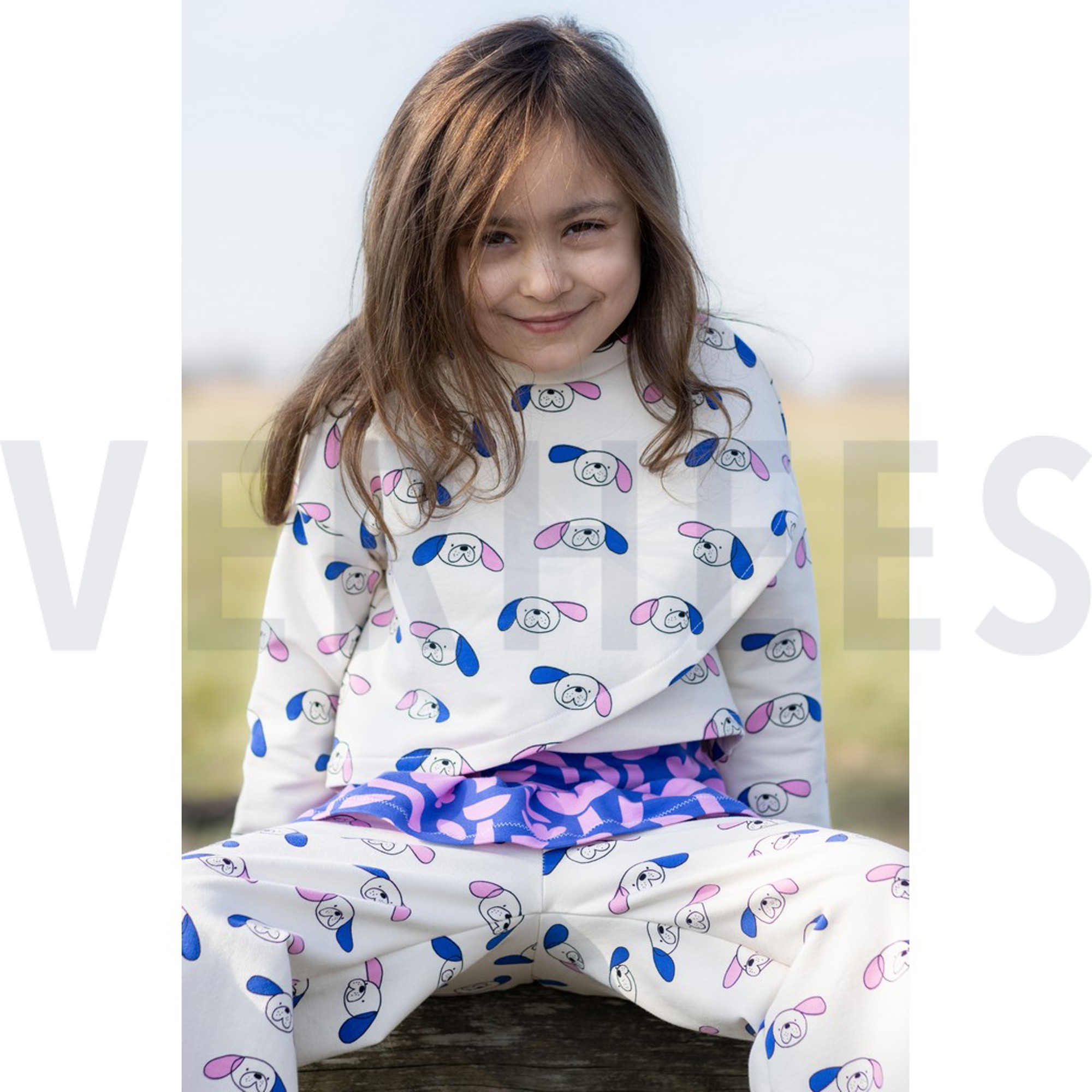 FRENCH TERRY GOTS HUNDE JENNIFER BOURON NATUR/ROSA (high resolution) #6