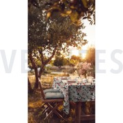 NAPPE DIGITAL DÉPERLANT FEUILLES FLEURS BLANC (thumbnail) #7