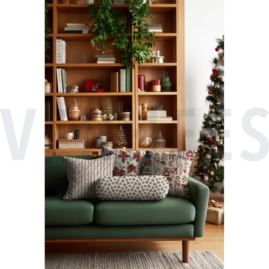 TOILE DÉCORATION LIN LOOK DIGITAL NOËL NATUREL #7