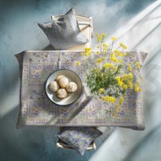 CANVAS LINEN LOOK DIGITAL FLOWERS BLUE (thumbnail) #7