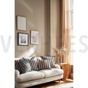 TOILE DÉCORATION LIN LOOK RAYURES MAUVE (thumbnail) #7