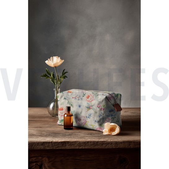 TOILE DÉCORATION LIN LOOK DIGITAL FLEURS NATUREL #7