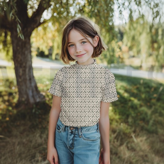 RIB JERSEY GOTS NATUREL BLOEMEN NATUREL #7