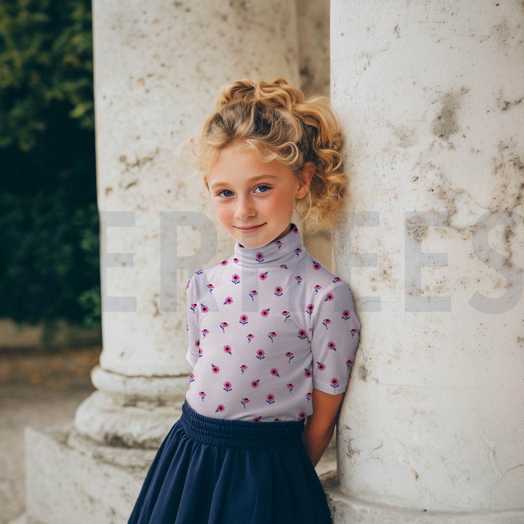 RIB JERSEY BLOEMEN NATUREL #7