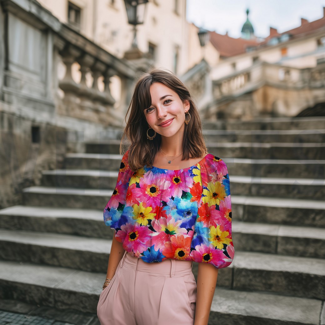 VISKOSE RADIANCE DIGITAL BLUMEN MEHRFARBIG #7