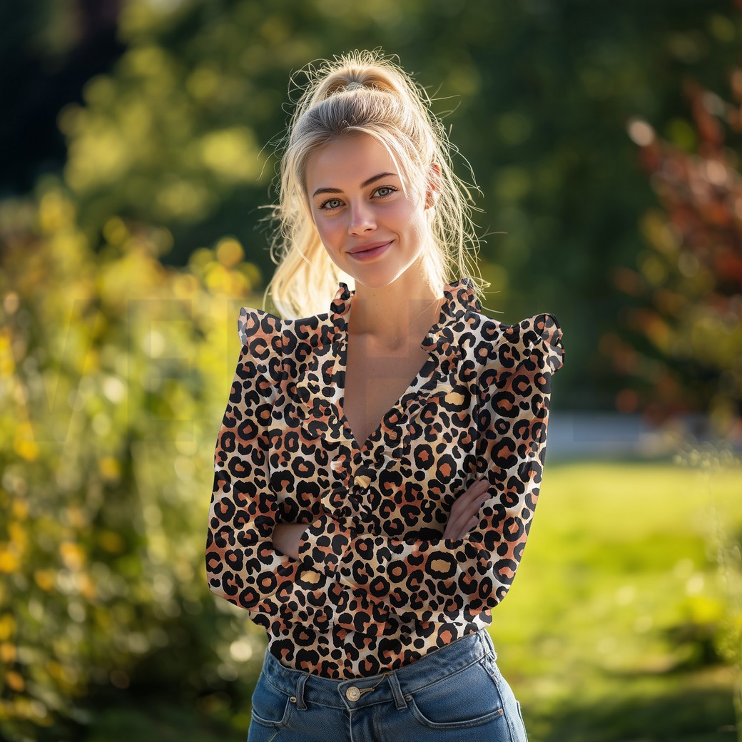 VISCOSE RADIANCE DIGITAAL DIERENHUID BRUIN #7