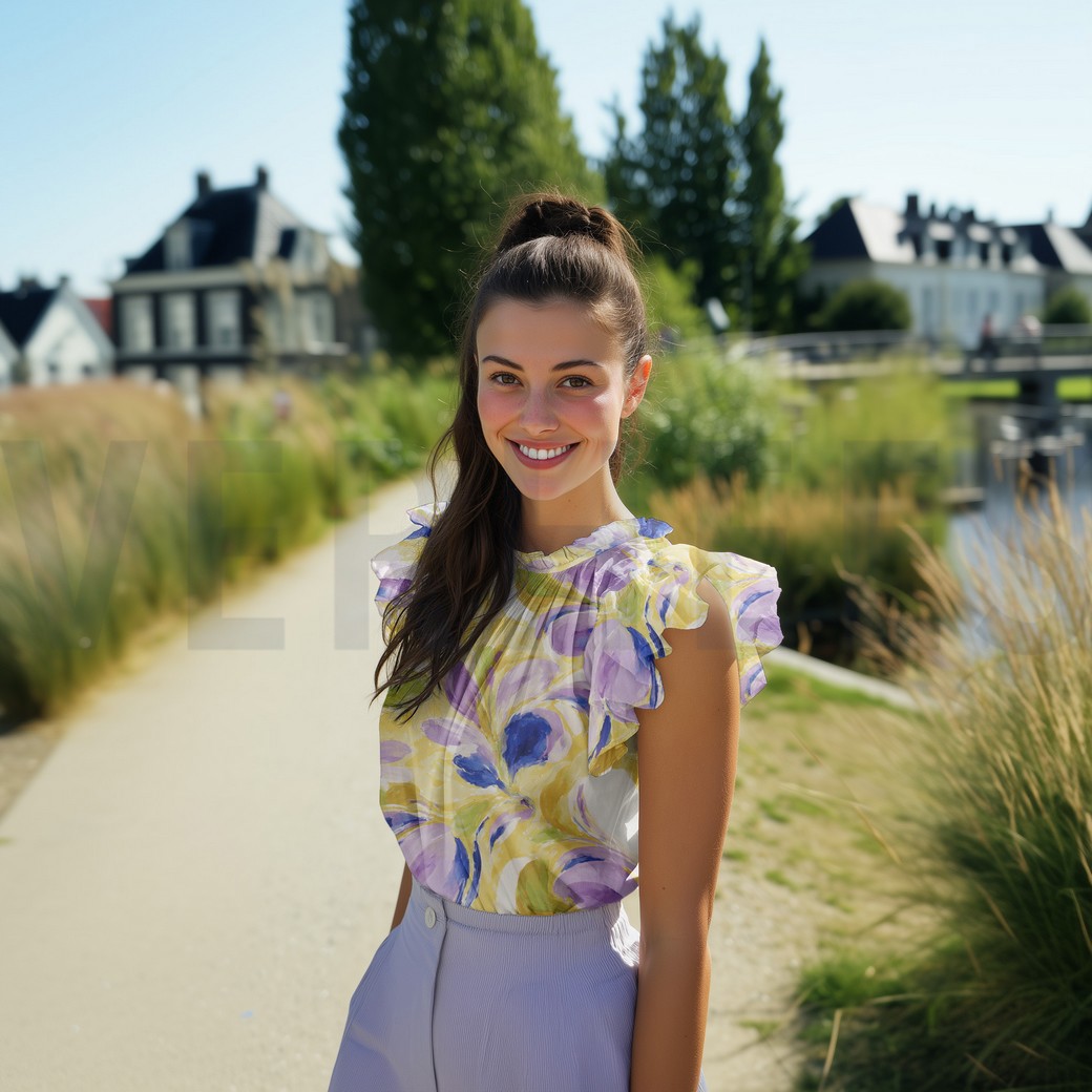 VISCOSE RADIANCE DIGITAAL BLOEMEN GEEL #7
