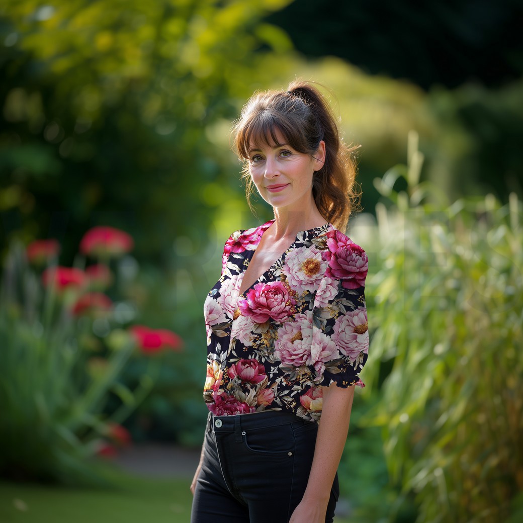 VISCOSE RADIANCE DIGITAAL BLOEMEN ECRU #7