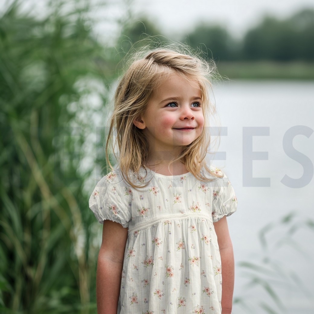 KATOENEN DOBBY STREPEN DIGITAAL BLOEMEN NATUREL #7