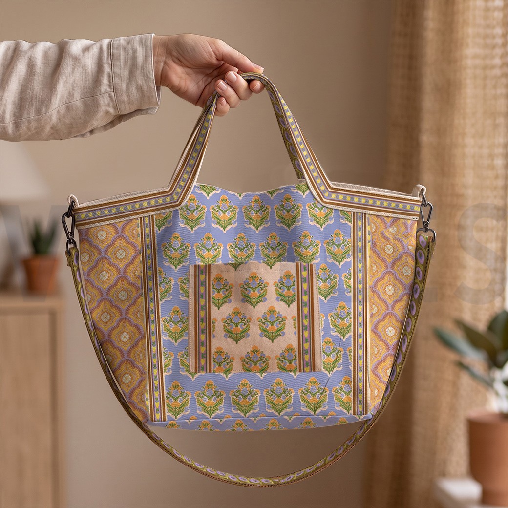 CANVAS DIGITAAL SHOPPER PANEEL BLOEMEN MULTICOLOR #7