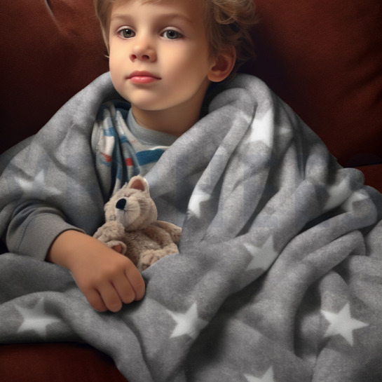 FLEECE STERREN BLAUW #7