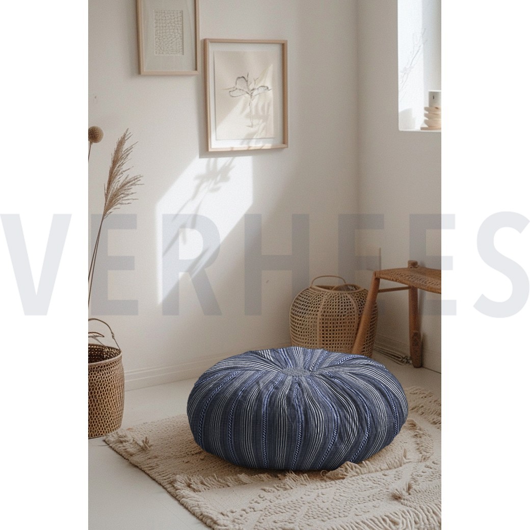 JACQUARD GARENGEVERFD STREPEN MARINEBLAUW #7