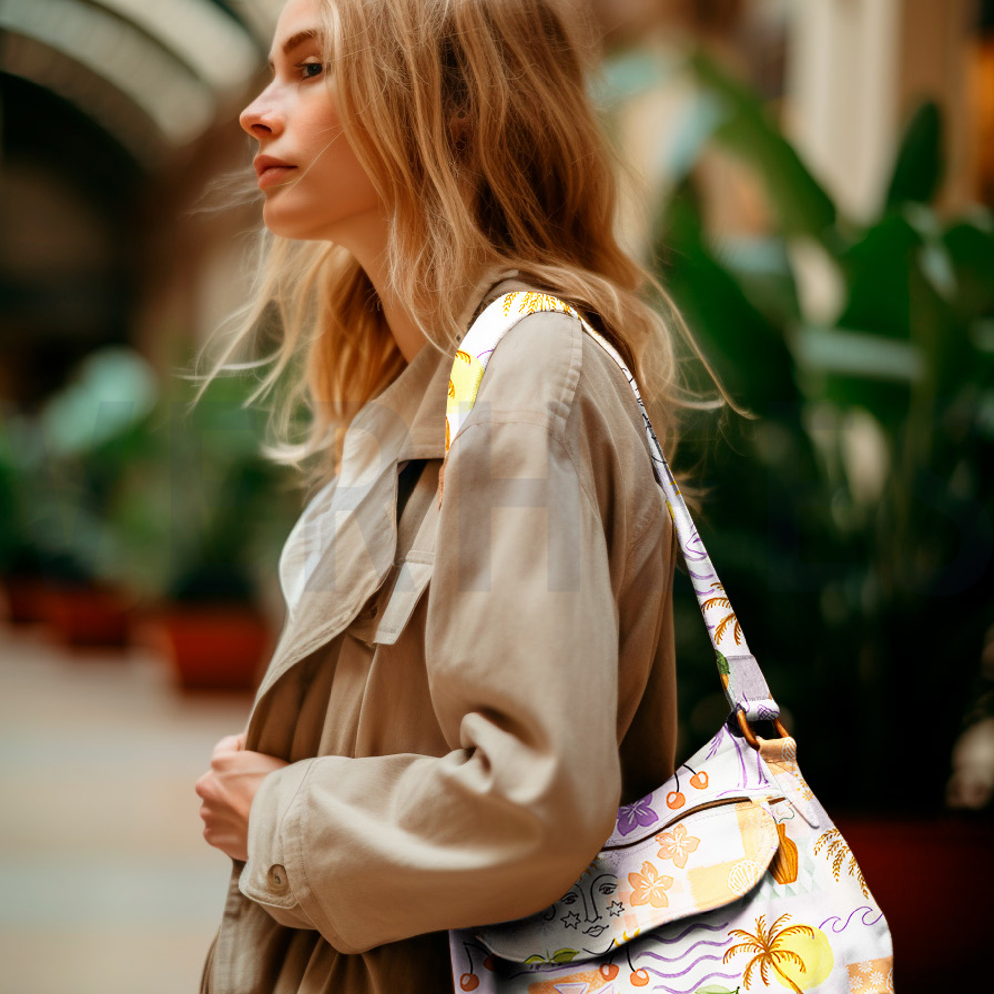 CANVAS DIGITAL TROPICAL PATCHWORK PEACH (high resolution) #7