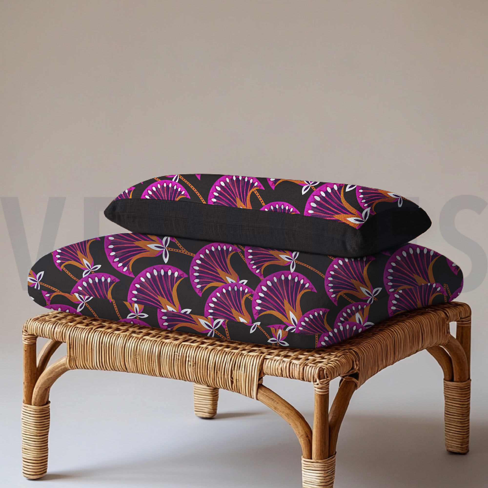 CANVAS DIGITAL FLOWERS ANTHRACITE (high resolution) #7